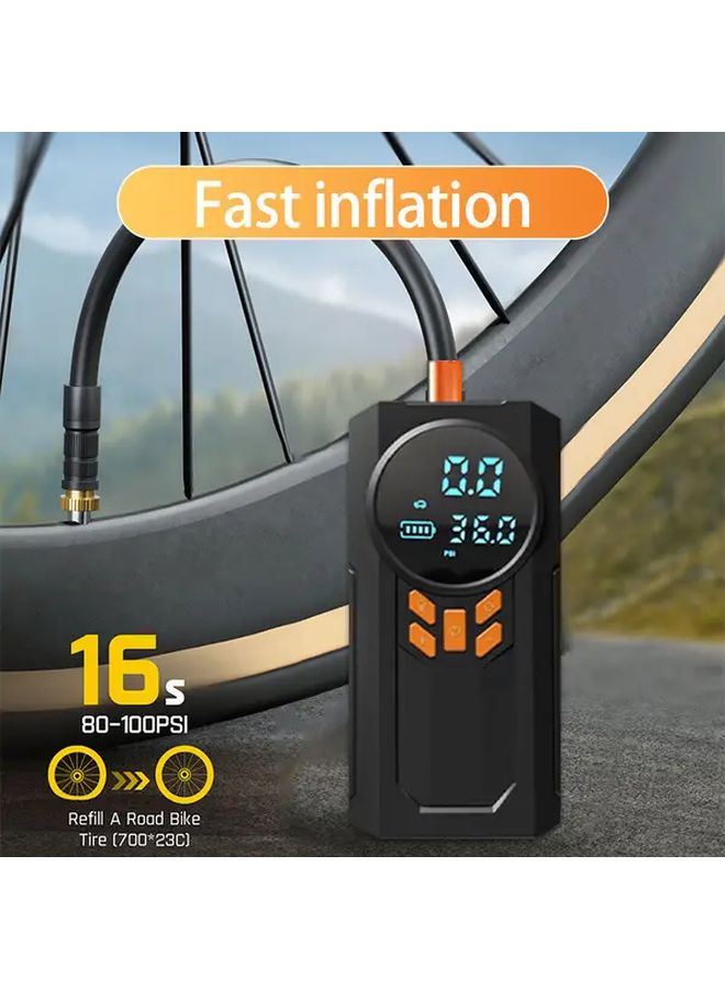 Multifunctional Air Pump Portable Jump Starter With Aviation Bag Tire Inflator Wireless Charging - Image 4